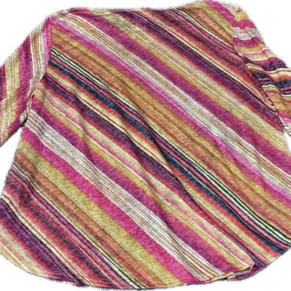 Ruby Rd. Size M Striped Embellished Top - Picture 2 of 4